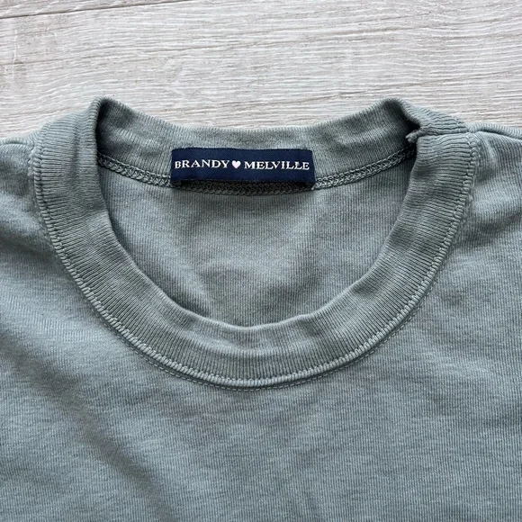 Sage Green Brandy Melville Basic T-Shirt XS - Picture 2 of 5